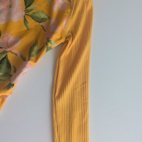 Girls' Floral Print Long Sleeve Back-Zip One Piece Rash Guard art class S PLAY - Picture 6 of 9